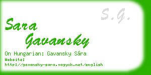 sara gavansky business card